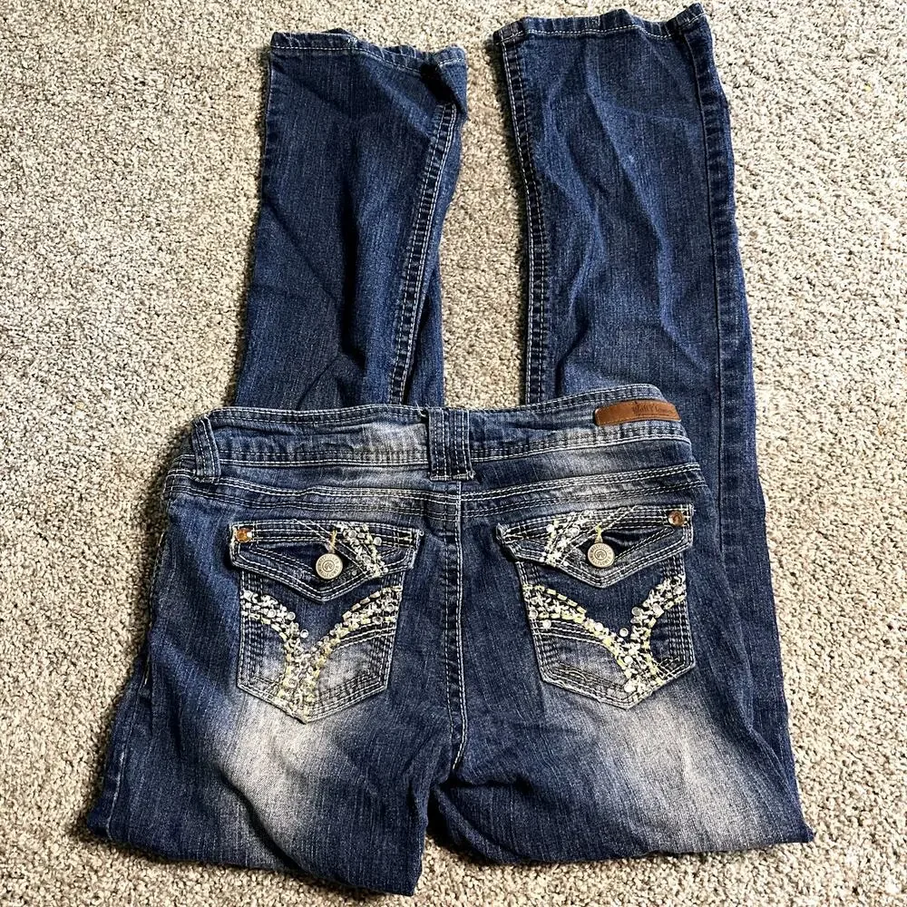 Wallflower Denim Jeans Y2K Bedazzled Size 7 Womens